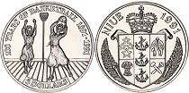 5 Dolárov Niue (1991 - 100 rokov basketbalu) - Kliknutím na obrázok zatvorte -